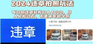 2024违章拍照新玩法,推广躺赚+拍照赚钱双模式,日入1000+-轻创网
