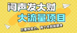 闷声发大财,大流量项目,月收益过3万,只要你努力,两个月就能翻身-轻创网
