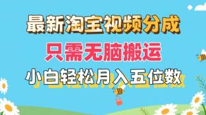 最新淘宝视频分成,只需无脑搬运,小白也能轻松月入五位数,可矩阵批量...-轻创网