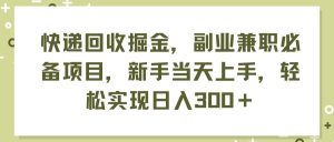 快递回收掘金,副业兼职必备项目,新手当天上手,轻松实现日入300+-轻创网