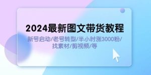 2024最新图文带货教程：新号启动/老号转型/半小时涨3000粉/找素材/剪辑-轻创网
