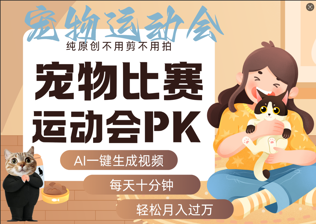 AI萌宠运动员跳水 射击  篮球  足球比赛   每天十分钟 附详细提示词文案库  代替做素材 卖提示词 卖虚拟资料  卖宠物产品 做宠物私人定制产品  带徒弟 带陪跑 卖课  创作者分成 月入5W+-轻创网