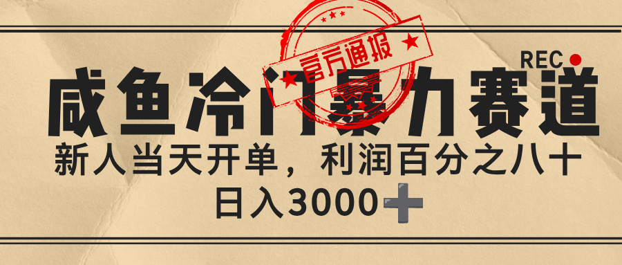 闲鱼,冷门暴力赛道,一单 80%利润,新人轻松日入 3000+-轻创网