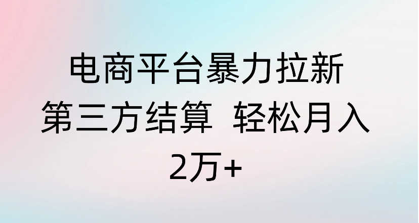 电商平台暴力拉新第三方结算 轻松月入2万+-轻创网