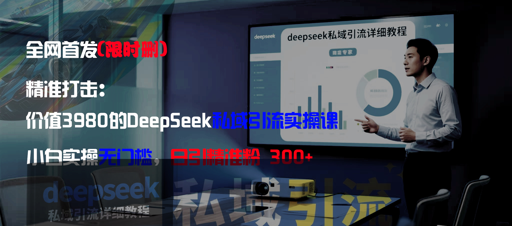 全网首发（限时删）精准打击：价值3980的DeepSeek私域引流实操课，小白实操无门槛，日引精准粉300+-轻创网