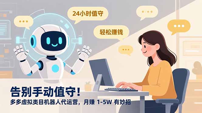 告别手动值守！多多虚拟类目机器人代运营，月赚 1-5W 有妙招-轻创网